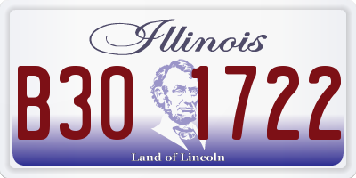 IL license plate B301722