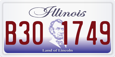 IL license plate B301749