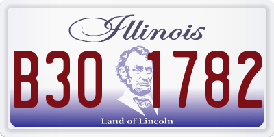 IL license plate B301782