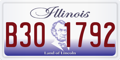IL license plate B301792