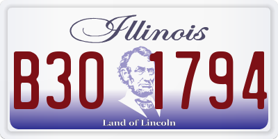 IL license plate B301794