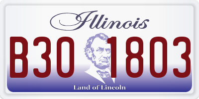 IL license plate B301803