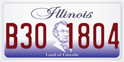 IL license plate B301804