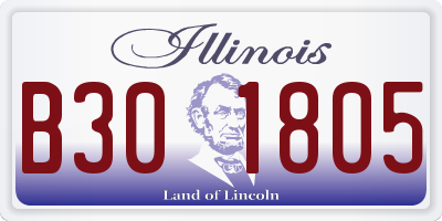 IL license plate B301805