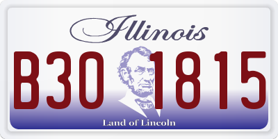 IL license plate B301815