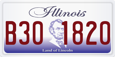 IL license plate B301820