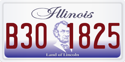 IL license plate B301825