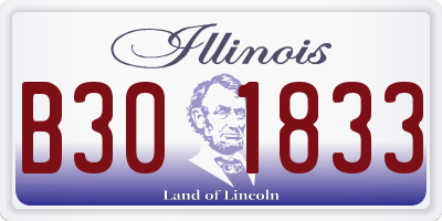 IL license plate B301833