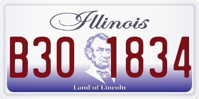 IL license plate B301834