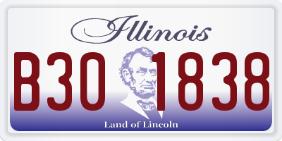 IL license plate B301838