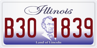 IL license plate B301839