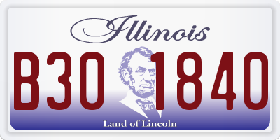 IL license plate B301840