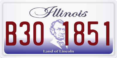 IL license plate B301851
