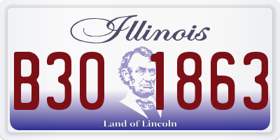 IL license plate B301863