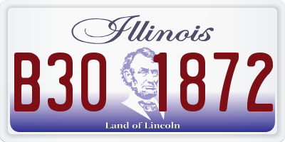 IL license plate B301872