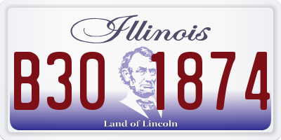 IL license plate B301874