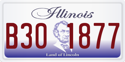 IL license plate B301877