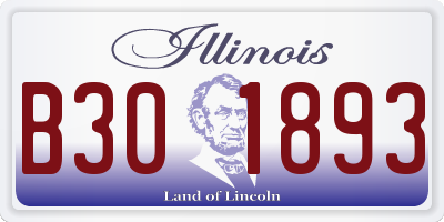 IL license plate B301893