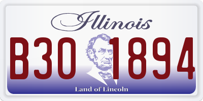 IL license plate B301894