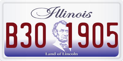 IL license plate B301905