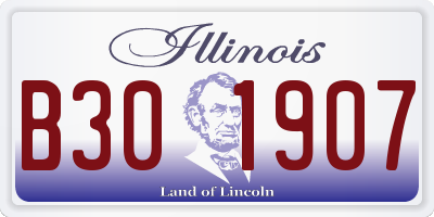 IL license plate B301907