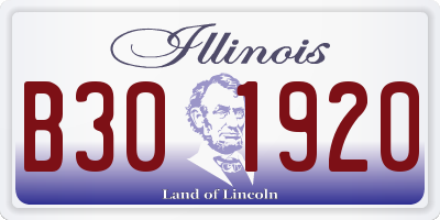 IL license plate B301920