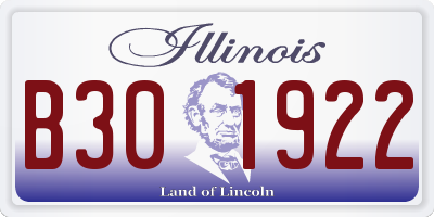 IL license plate B301922