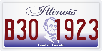 IL license plate B301923