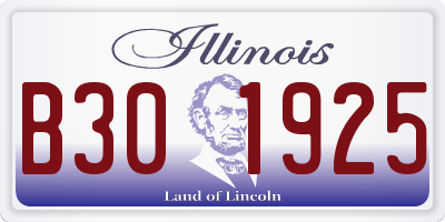 IL license plate B301925