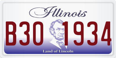 IL license plate B301934