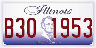 IL license plate B301953