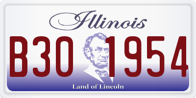 IL license plate B301954