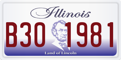IL license plate B301981