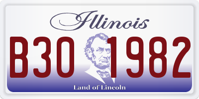 IL license plate B301982
