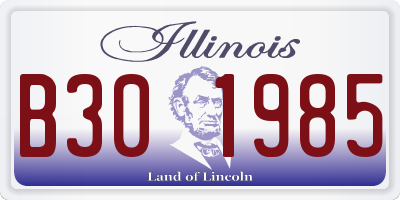 IL license plate B301985