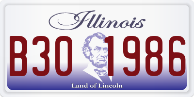 IL license plate B301986