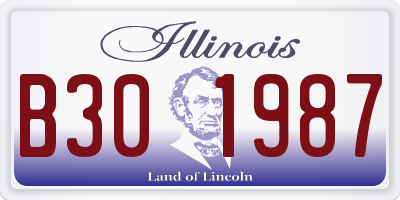 IL license plate B301987