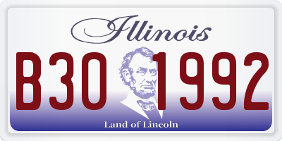 IL license plate B301992