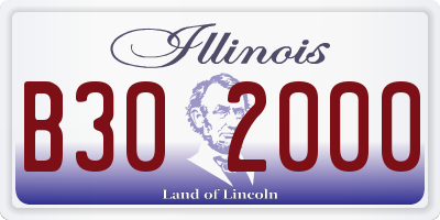 IL license plate B302000