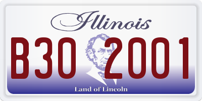 IL license plate B302001