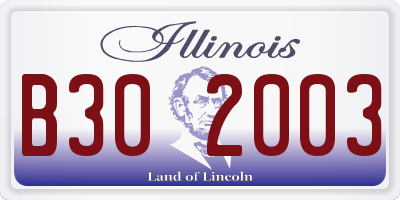 IL license plate B302003