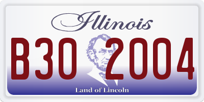 IL license plate B302004