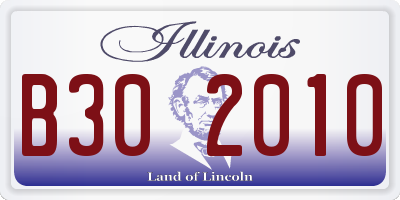 IL license plate B302010