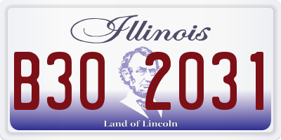 IL license plate B302031