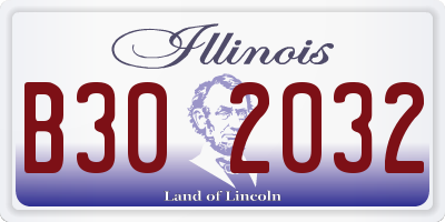 IL license plate B302032
