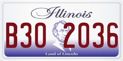 IL license plate B302036