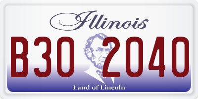 IL license plate B302040