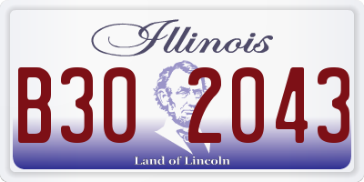 IL license plate B302043