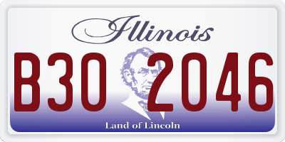 IL license plate B302046