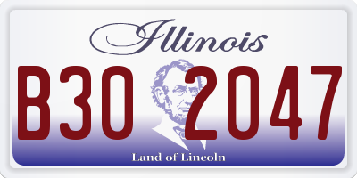 IL license plate B302047
